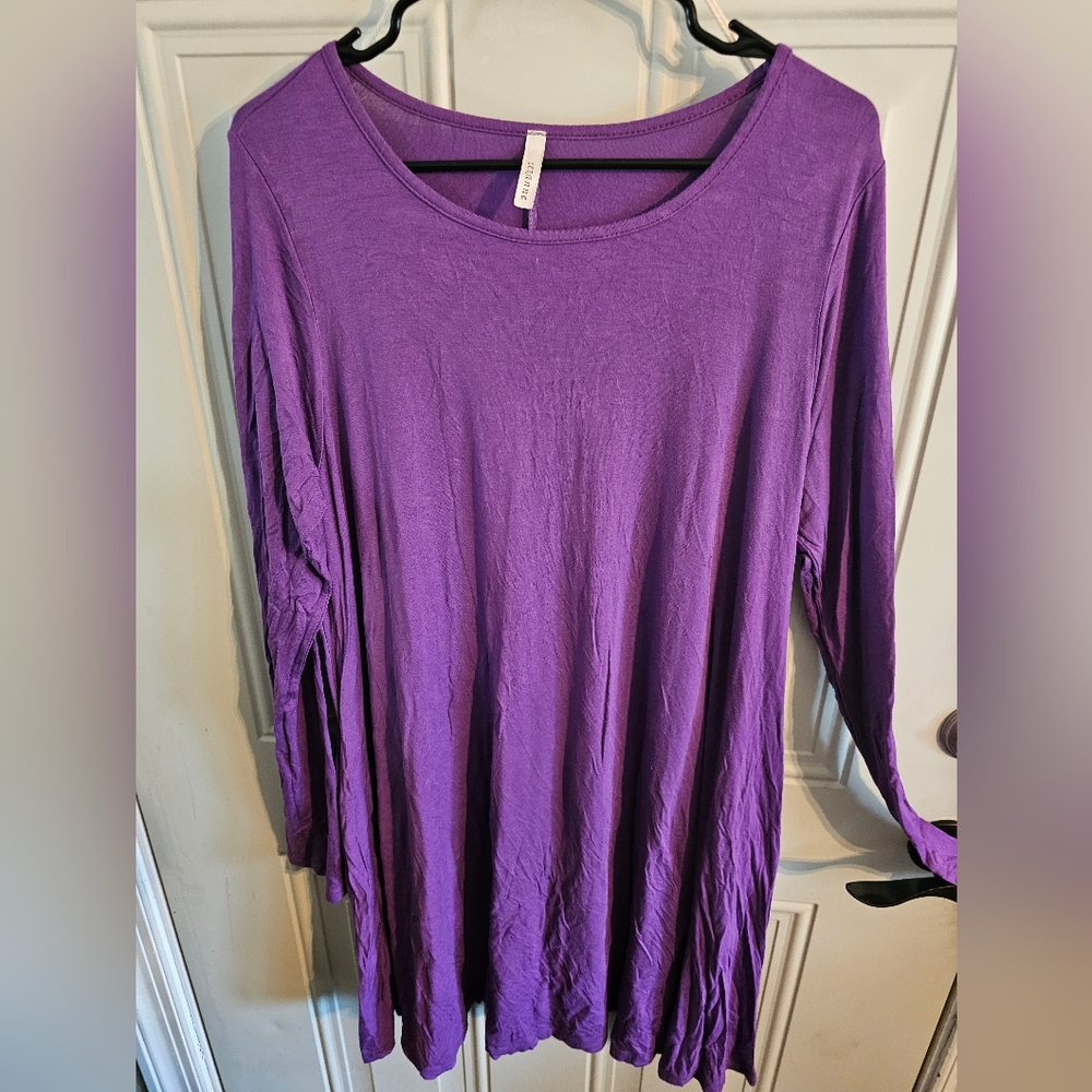 Cezanne Rich Purple Long Sleeve Top